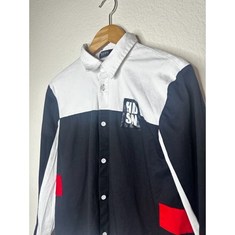Hudson Outerwear Colorblock Black White Racer Red Logo Rare Mens Sz Small - Picture 8 of 14
